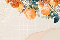 Aesthetic flower wallpaper background, beautiful remix from vintage public domain art