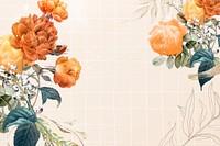 Aesthetic flower wallpaper background, beautiful remix from vintage public domain art