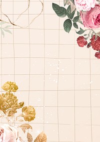 Flower background, aesthetic poster vector, remixed from vintage public domain images