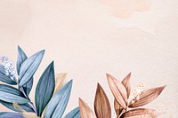 Aesthetic leaf wallpaper background, beautiful remix from vintage public domain art