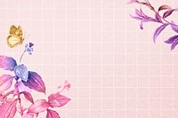 Flower background aesthetic border vector, remixed from vintage public domain images