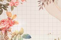 Aesthetic flower wallpaper background, beautiful remix from vintage public domain art