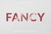 Emboss text effect vector editable template