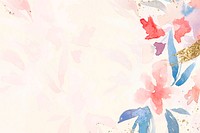 Flowers background watercolor vector in pink spring season