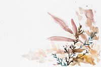 Autumn floral border background vector in white with leaf watercolor illustration