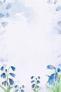 Early scilla flower background vector in blue watercolor winter season