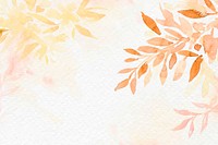 Orange watercolor leaf background vector aesthetic autumn season