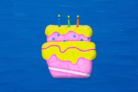 Birthday cake in plasticine clay style