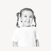 Smiling little girl, halftone design