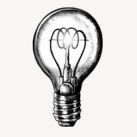 Light bulb drawing, vintage illustration  vector