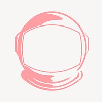 Astronaut helmet collage element, expedition retro style vector