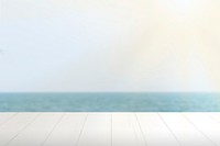 Summer product backdrop mockup psd, blue sea background