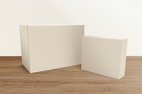 Beige paper box packaging with design space