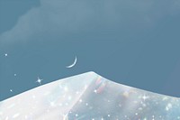 Aesthetic snowy mountains background, holographic design