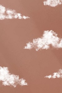 Brown sky background vector, white clouds design