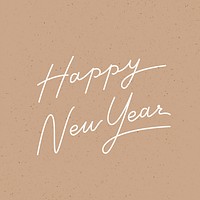 Happy New Year sticker, greeting typography clipart vector