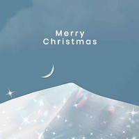 Christmas Instagram post template, aesthetic snowy mountain design vector