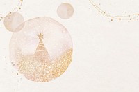 Aesthetic Christmas background, snow globe design in watercolor & glitter vector