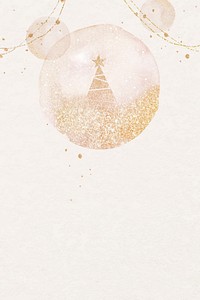 Christmas holiday background, snow globe design in watercolor & glitter vector