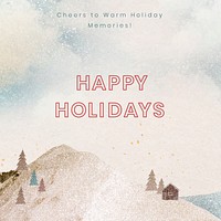 Happy holiday Facebook post template, greetings for social media vector