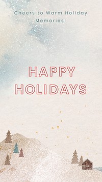 Happy holiday phone wallpaper template, Christmas season design vector