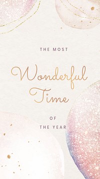 New year mobile wallpaper template, festive season design vector