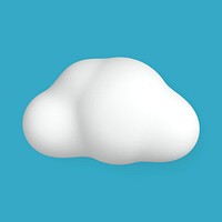 3D cloud  collage element, sky design psd