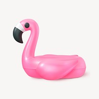 3D flamingo balloon collage element, summer design psd