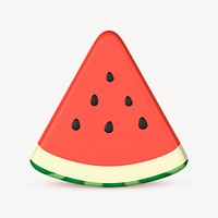 3D watermelon collage element, fruit design psd