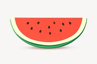 3D  watermelon collage element, fruit design psd