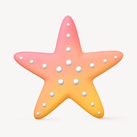 3D starfish collage element, design psd