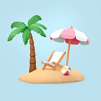 Cartoon beach clipart,  summer design