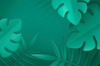 Green botanical background, 3D aesthetic nature psd