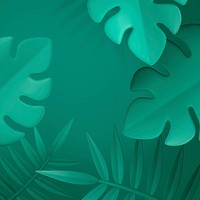 Green botanical background, 3D aesthetic nature psd