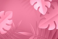 Pink botanical background, 3D aesthetic nature psd