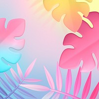 Colorful botanical background, 3D aesthetic nature psd