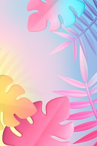 Gradient leaf background, botanical design