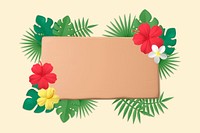 Colorful botanical frame, 3D flowers psd