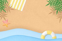 Summer vacation background, 3D aesthetic beach psd