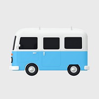 3D van collage element, transport design psd