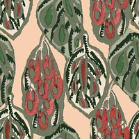 Leaf seamless pattern background, vintage art deco vector