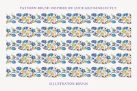 Vintage flower pattern brush vector, compatible with AI