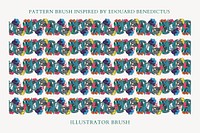 Exotic flower pattern brush vector, compatible with AI