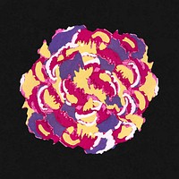 Colorful flower sticker, feminine art deco vector