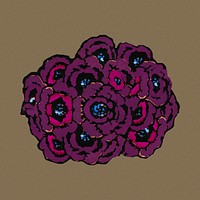 Purple flower bouquet clipart, vintage illustration