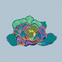 Flower motif clipart, green aesthetic botanical