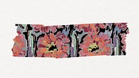 Aesthetic flower washi tape sticker, vintage art deco psd