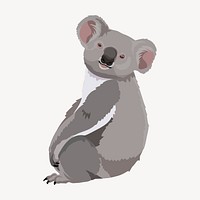 Koala bear, wild Australian animal illustration clipart vector