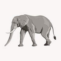 Elephant illustration clipart, safari wild animal vector