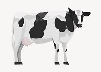 Dairy cow illustration, farm animal vector